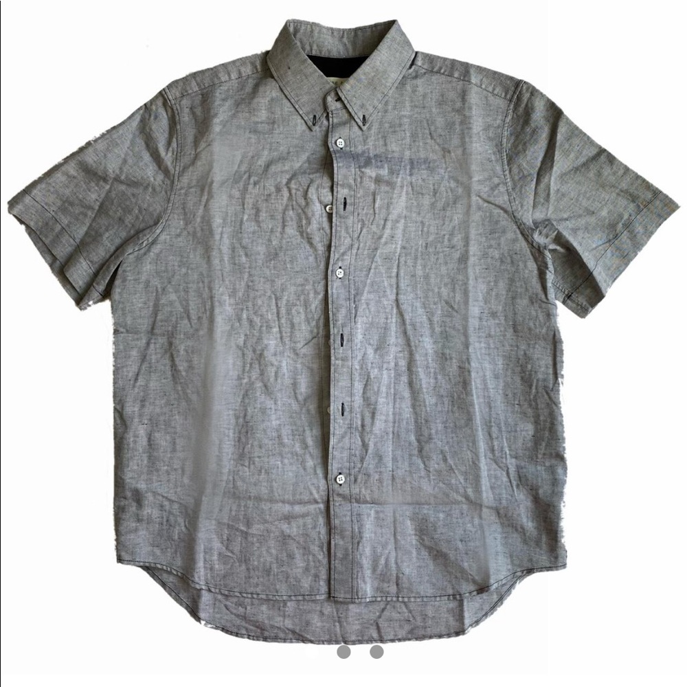 Rag & Bone NWT Mens Gray Short Sleeve Button Up (size large)